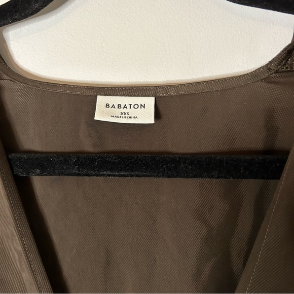 Aritzia Babaton Lovett Tie Front Plunge Blouse - Picture 7 of 8